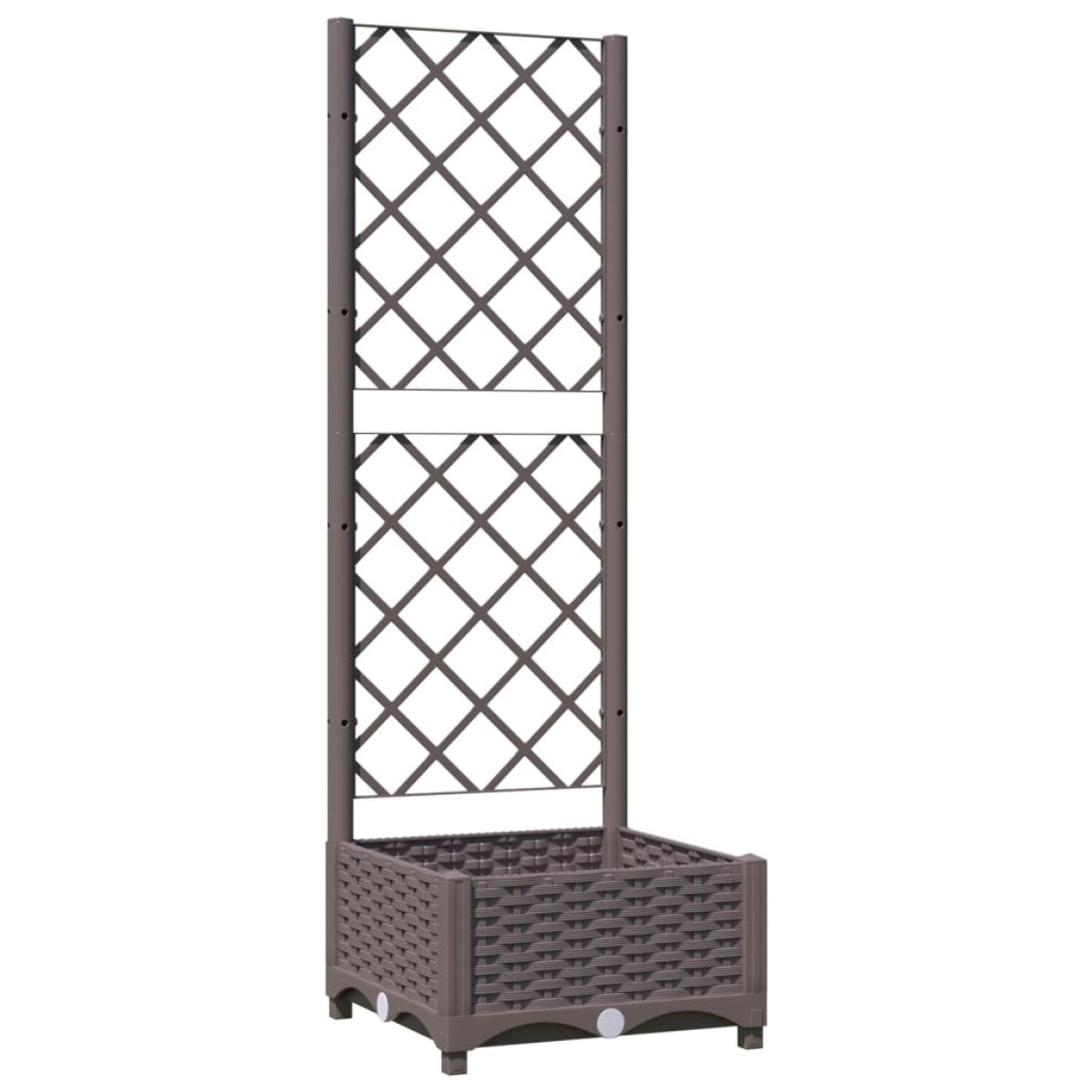 vidaXL Ζαρντινιέρα Κήπου με Καφασωτό Καφέ 40 x 40 x 121,5 εκ. από PP