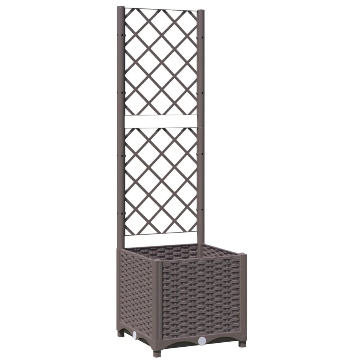 vidaXL Ζαρντινιέρα Κήπου με Καφασωτό Καφέ 40 x 40 x 136 εκ. από PP