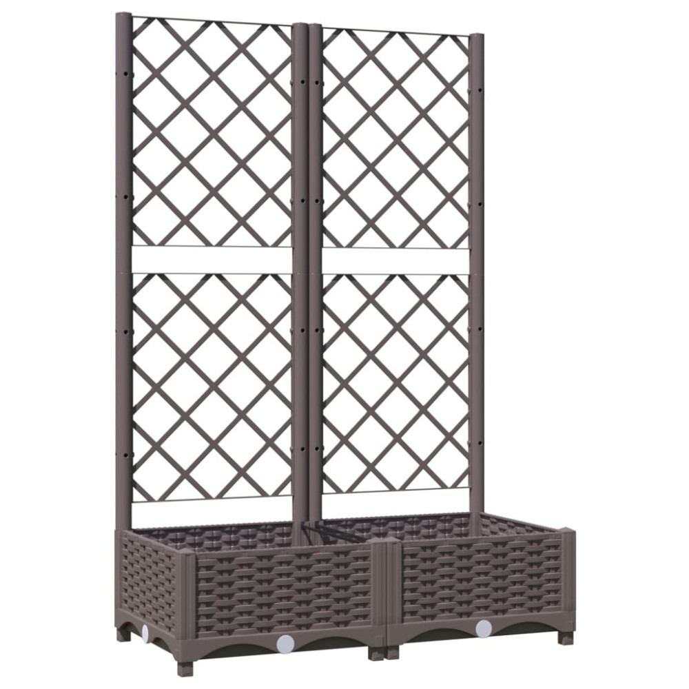 vidaXL Ζαρντινιέρα Κήπου με Καφασωτό Καφέ 80 x 40 x 121,5 εκ. από PP