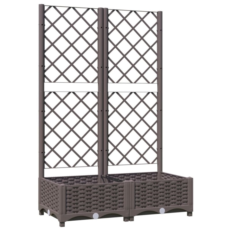 vidaXL Ζαρντινιέρα Κήπου με Καφασωτό Καφέ 80 x 40 x 121,5 εκ. από PP