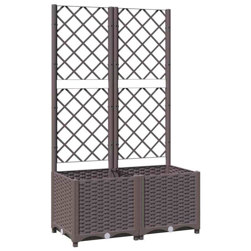 vidaXL Ζαρντινιέρα Κήπου με Καφασωτό Καφέ 80 x 40 x 136 εκ. από PP