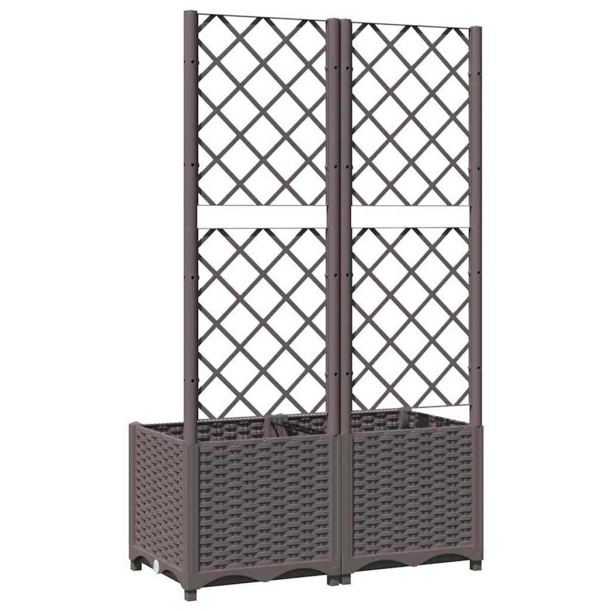 vidaXL Ζαρντινιέρα Κήπου με Καφασωτό Καφέ 80 x 40 x 136 εκ. από PP