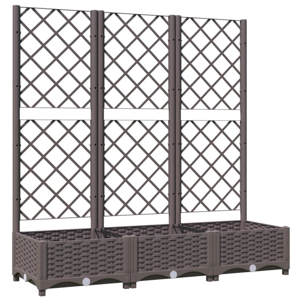 vidaXL Γλάστρα Κήπου με Πλέγμα Καφέ 120x40x121,5 εκ. από Πολυπροπυλένιο