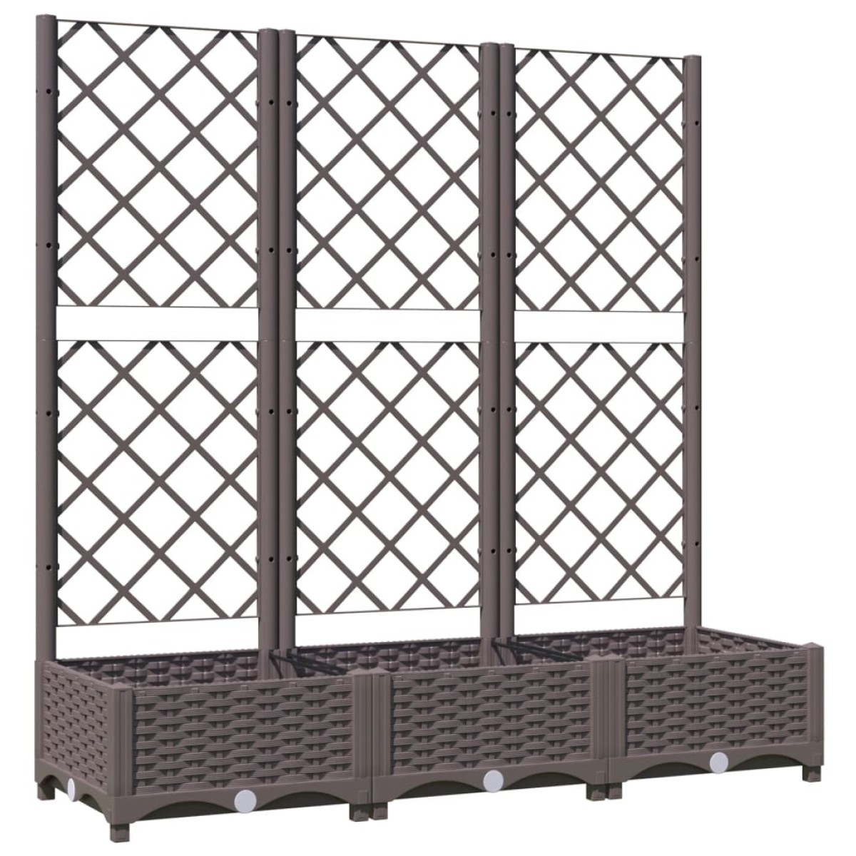 vidaXL Ζαρντινιέρα Κήπου με Καφασωτό Καφέ 120 x 40 x 121,5 εκ. από PP