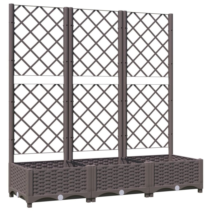 vidaXL Γλάστρα Κήπου με Πλέγμα Καφέ 120x40x121,5 εκ. από Πολυπροπυλένιο