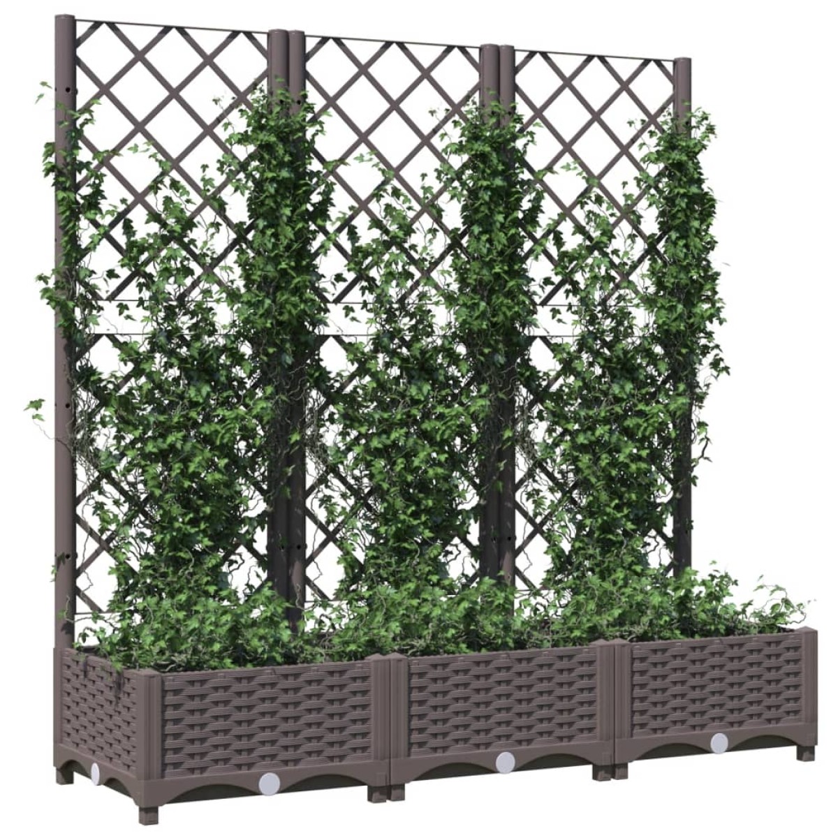 vidaXL Ζαρντινιέρα Κήπου με Καφασωτό Καφέ 120 x 40 x 121,5 εκ. από PP