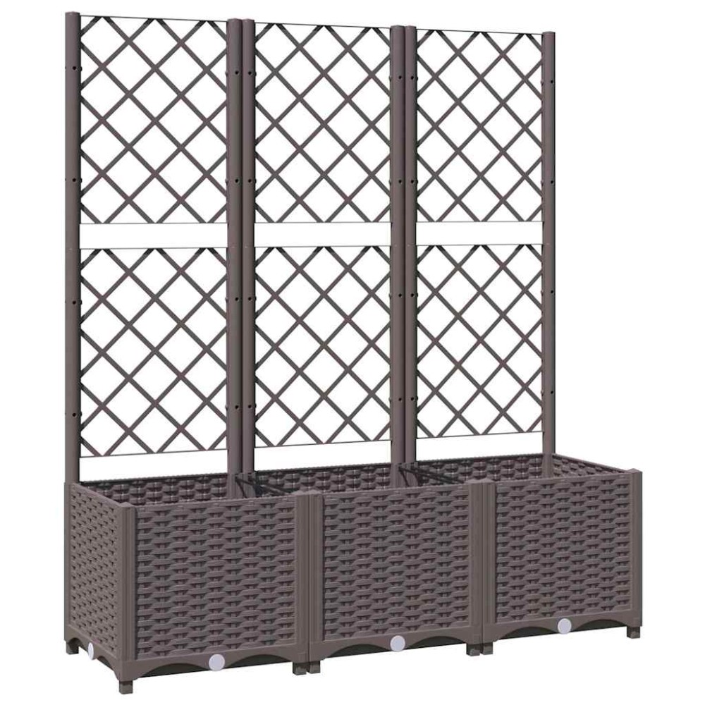 vidaXL Γλάστρα Κήπου με Πλέγμα Καφέ 120x40x136 εκ. από Πολυπροπυλένιο