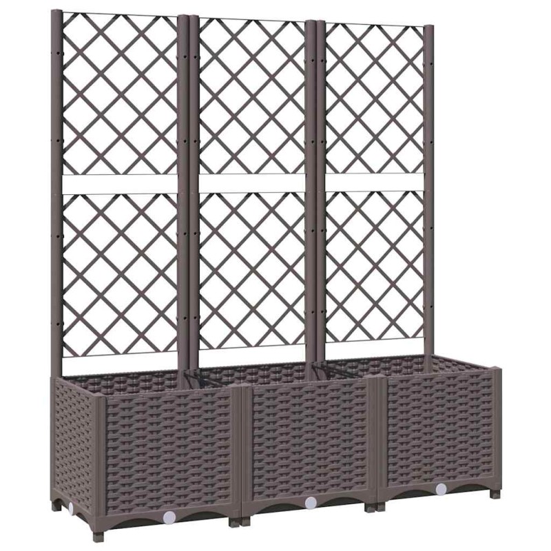 vidaXL Γλάστρα Κήπου με Πλέγμα Καφέ 120x40x136 εκ. από Πολυπροπυλένιο