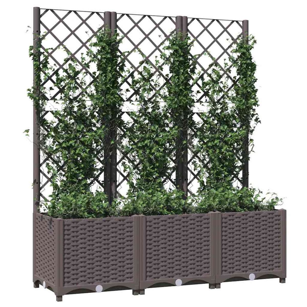 vidaXL Ζαρντινιέρα Κήπου με Καφασωτό Καφέ 120 x 40 x 136 εκ. από PP