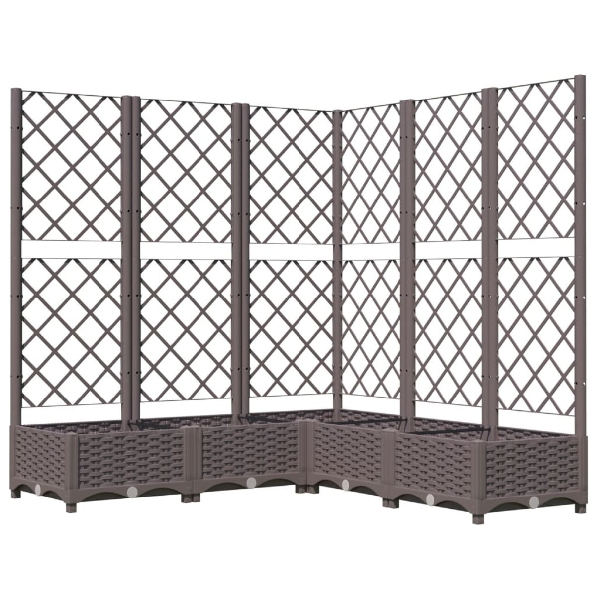 vidaXL Ζαρντινιέρα Κήπου με Καφασωτό Καφέ 120x120x121,5 εκ. από PP