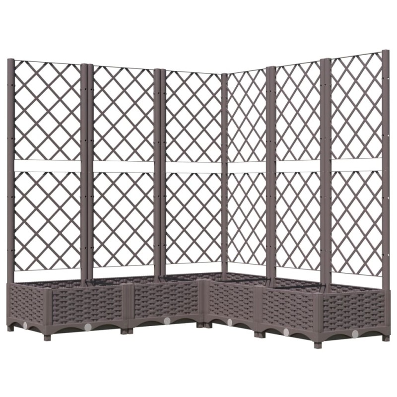 vidaXL Ζαρντινιέρα Κήπου με Καφασωτό Καφέ 120x120x121,5 εκ. από PP