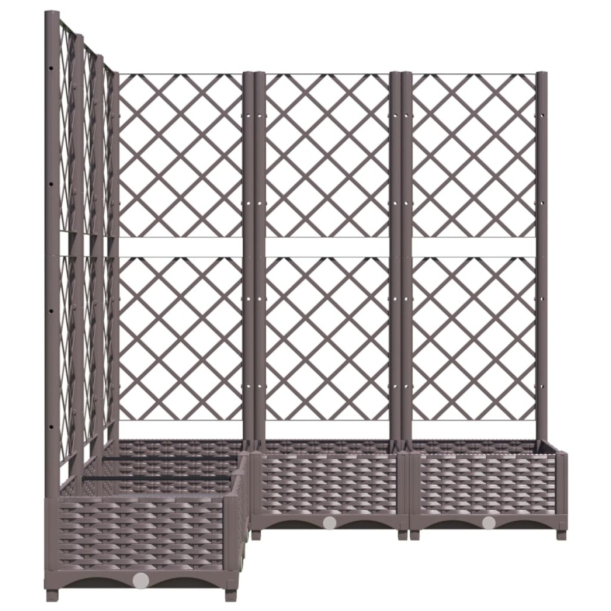 vidaXL Ζαρντινιέρα Κήπου με Καφασωτό Καφέ 120x120x121,5 εκ. από PP