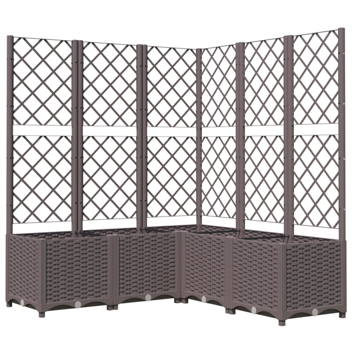 vidaXL Ζαρντινιέρα Κήπου με Καφασωτό Καφέ 120 x 120 x 136 εκ. από PP