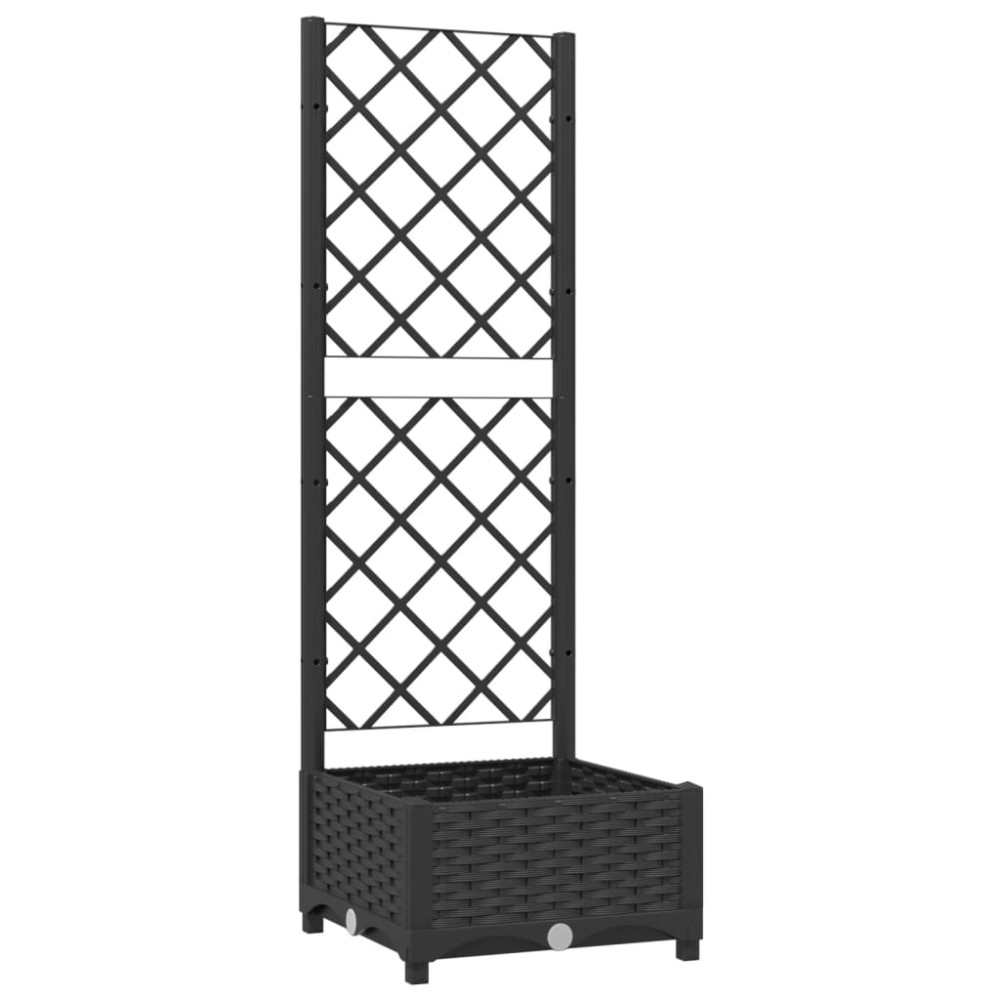 vidaXL Γλάστρα Κήπου με Πλέγμα Μαύρη 40x40x121,5 εκ. από Πολυπροπυλένιο