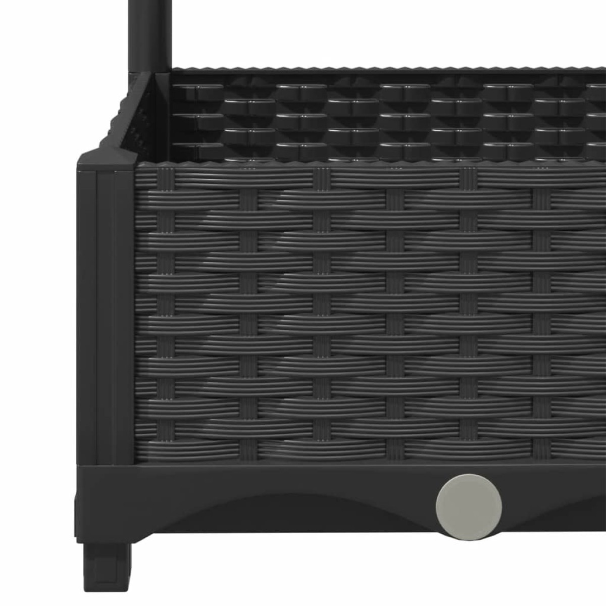 vidaXL Ζαρντινιέρα Κήπου με Καφασωτό Μαύρο 80 x 40 x 121,5 εκ. από PP