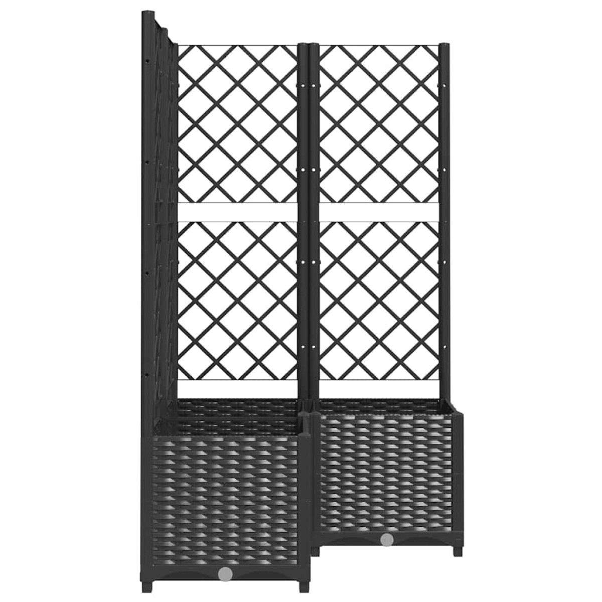 vidaXL Ζαρντινιέρα Κήπου με Καφασωτό Μαύρο 80 x 80 x 136 εκ. από PP