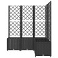 vidaXL Ζαρντινιέρα Κήπου με Καφασωτό Μαύρο 120 x 120 x 136 εκ. από PP