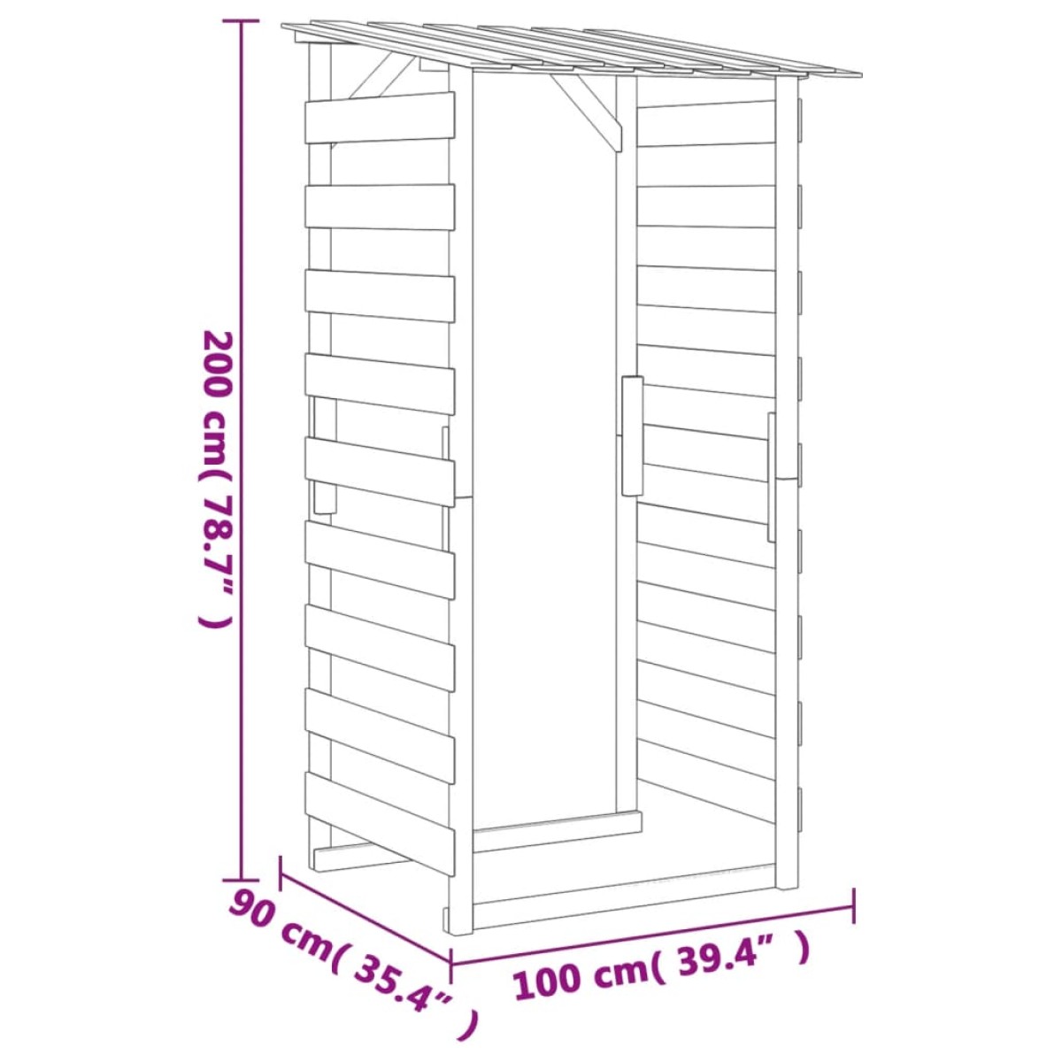 vidaXL Πέργκολα με Οροφή 100x90x200 εκ από Εμποτισμένο Ξύλο Πεύκου
