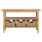 vidaXL Έπιπλο Μπάνιου 132x45x75 εκ. από Μασίφ Ξύλο Teak με 3 Καλάθια