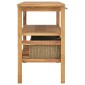 vidaXL Έπιπλο Μπάνιου 132x45x75 εκ. από Μασίφ Ξύλο Teak με 3 Καλάθια
