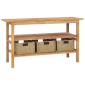 vidaXL Έπιπλο Μπάνιου 132x45x75 εκ. από Μασίφ Ξύλο Teak με 3 Καλάθια