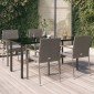 vidaXL Σετ Τραπεζαρίας Κήπου 5 τεμ Μαύρο&Γκρι Συνθ. Ρατάν με Μαξιλάρια