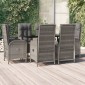 vidaXL Σετ Τραπεζαρίας Κήπου 7 τεμ Μαύρο&Γκρι Συνθ. Ρατάν με Μαξιλάρια