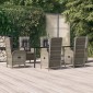 vidaXL Σετ Τραπεζαρίας Κήπου 7 τεμ Μαύρο&Γκρι Συνθ. Ρατάν με Μαξιλάρια