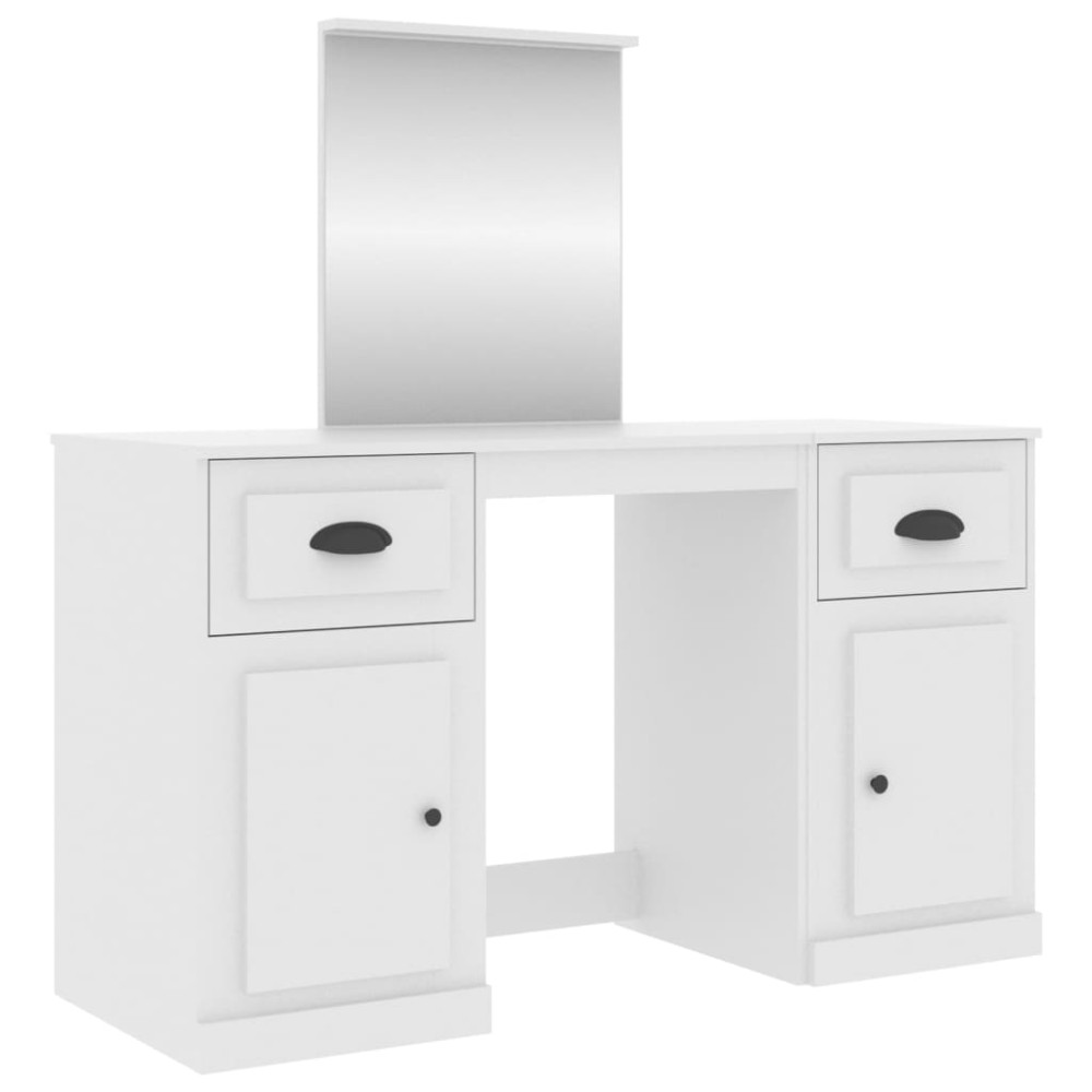 vidaXL Μπουντουάρ με Καθρέφτη Λευκό 130 x 50 x 132,5 εκ.