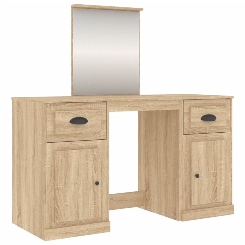 vidaXL Μπουντουάρ με Καθρέφτη Sonoma Δρυς 130x50x132,5 εκ.