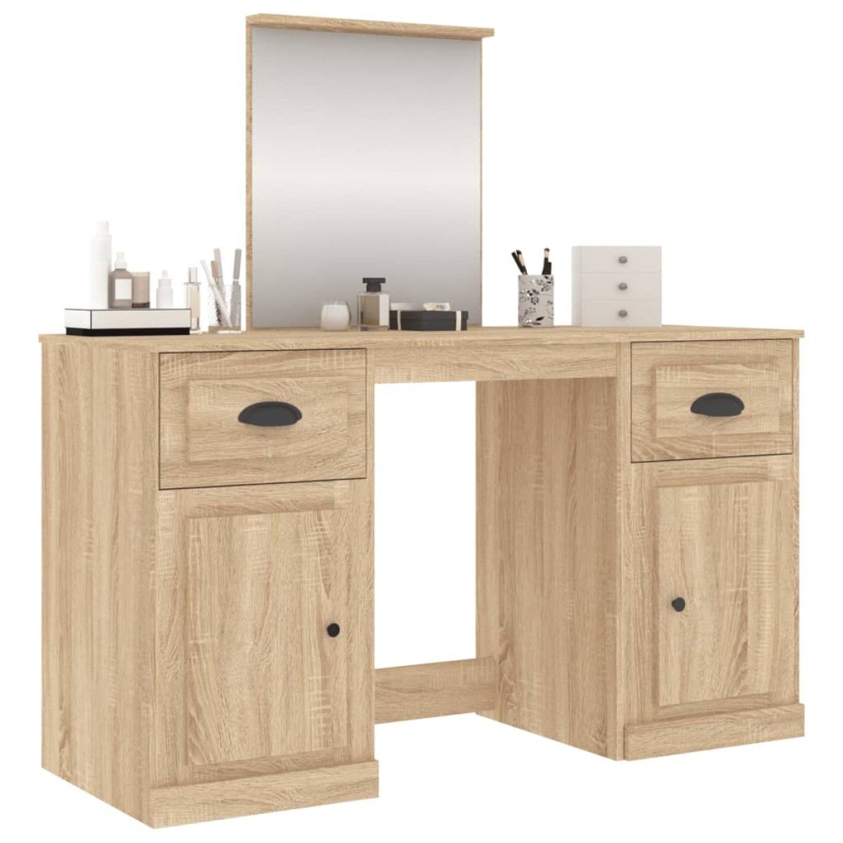 vidaXL Μπουντουάρ με Καθρέφτη Sonoma Δρυς 130x50x132,5 εκ.