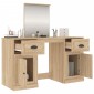 vidaXL Μπουντουάρ με Καθρέφτη Sonoma Δρυς 130x50x132,5 εκ.