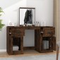 vidaXL Μπουντουάρ με Καθρέφτη Καπνιστή Δρυς 130x50x132,5 εκ.