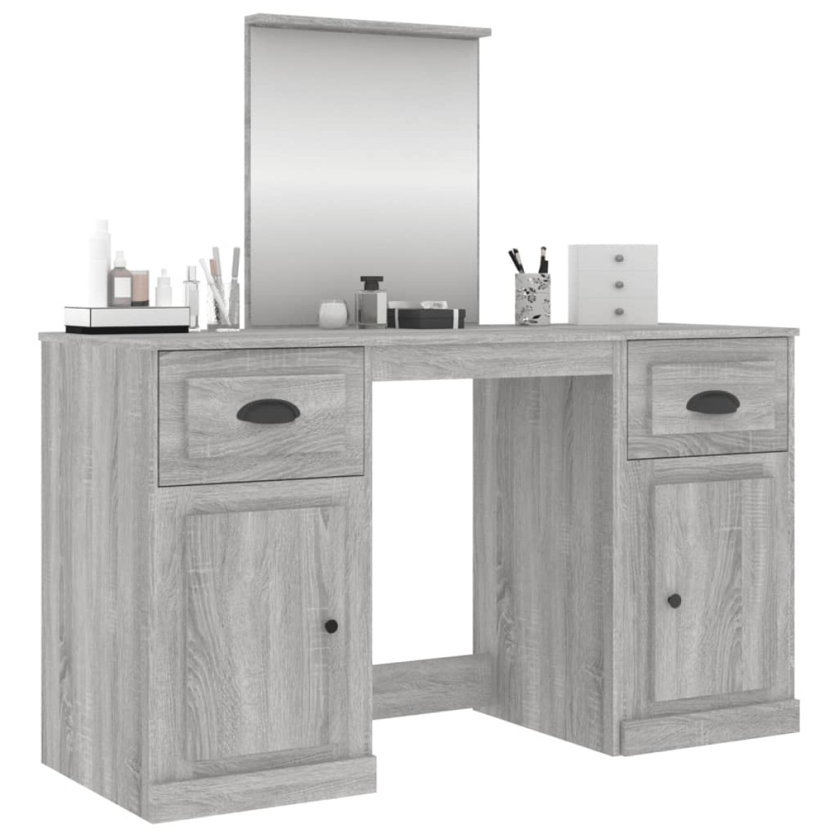 vidaXL Μπουντουάρ με Καθρέφτη Γκρι Sonoma 130x50x132,5 εκ.
