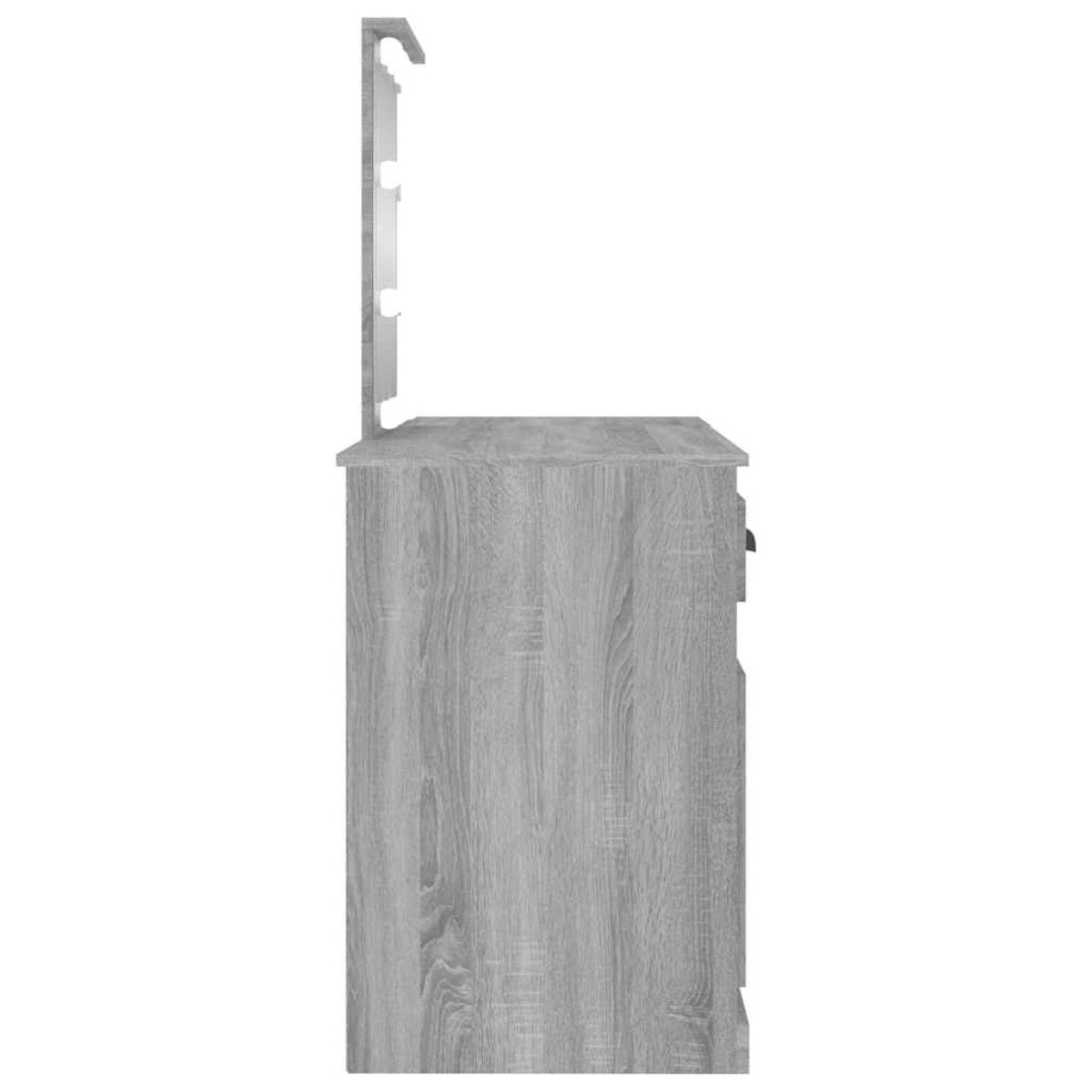 vidaXL Μπουντουάρ με LED Γκρι Sonoma 130x50x132,5 εκ.