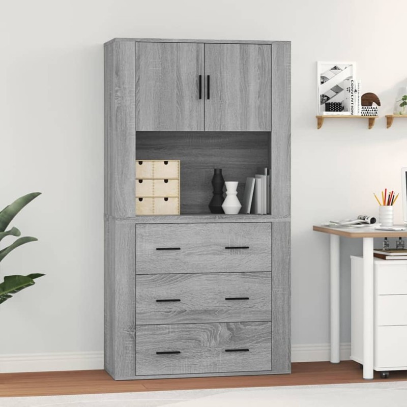vidaXL Ντουλάπι Γκρι Sonoma από Επεξεργασμένο Ξύλο