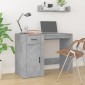 vidaXL Γραφείο με Ντουλάπι Γκρι Σκυροδέματος από Επεξεργασμένο Ξύλο
