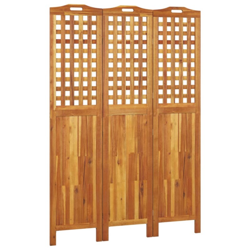 vidaXL Διαχωριστικό Χώρου με 3 Πάνελ 121,5x2x180εκ. Μασίφ Ξύλο Ακακίας