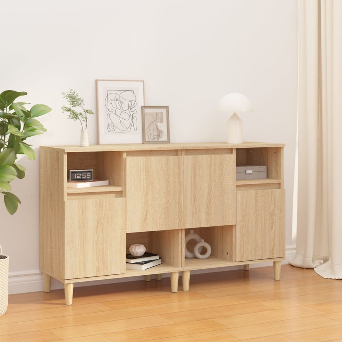 vidaXL Ντουλάπια 2 τεμ. Sonoma Δρυς 60x35x70 εκ. Επεξεργασμένο Ξύλο