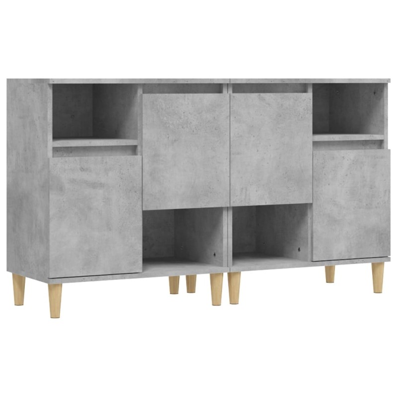 vidaXL Ντουλάπια 2 τεμ. Γκρι Σκυροδέματος 60x35x70 εκ. Επεξεργ. Ξύλο