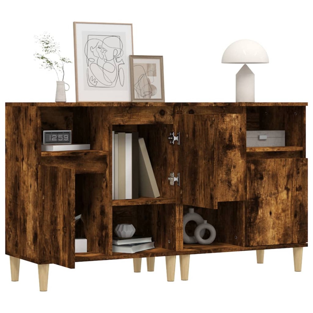 vidaXL Ντουλάπια 2 τεμ. Καπνιστή Δρυς 60x35x70 εκ. Επεξεργασμένο Ξύλο