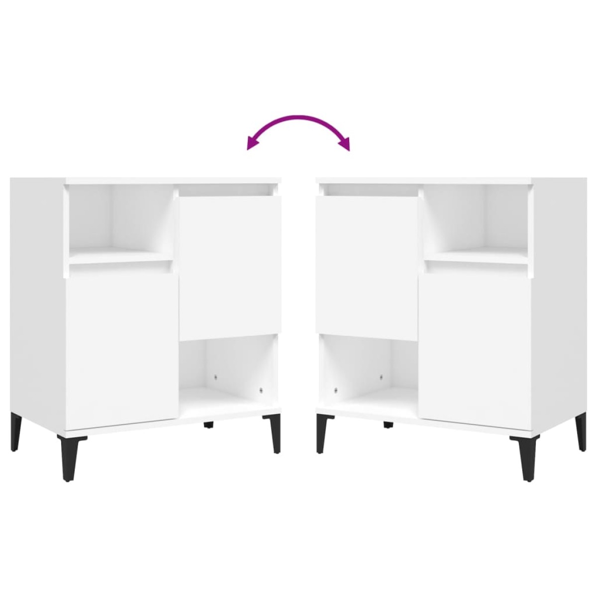 vidaXL Ντουλάπια 2 τεμ. Λευκά 60 x 35 x 70 εκ. από Επεξεργασμένο Ξύλο