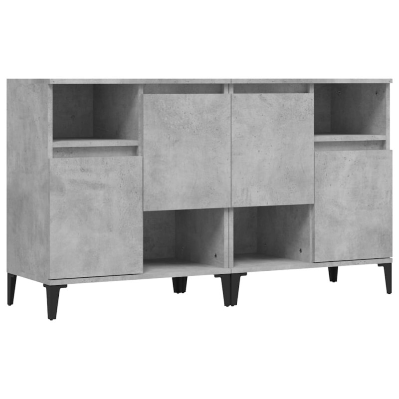 vidaXL Ντουλάπια 2 τεμ. Γκρι Σκυροδέματος 60x35x70 εκ. Επεξεργ. Ξύλο