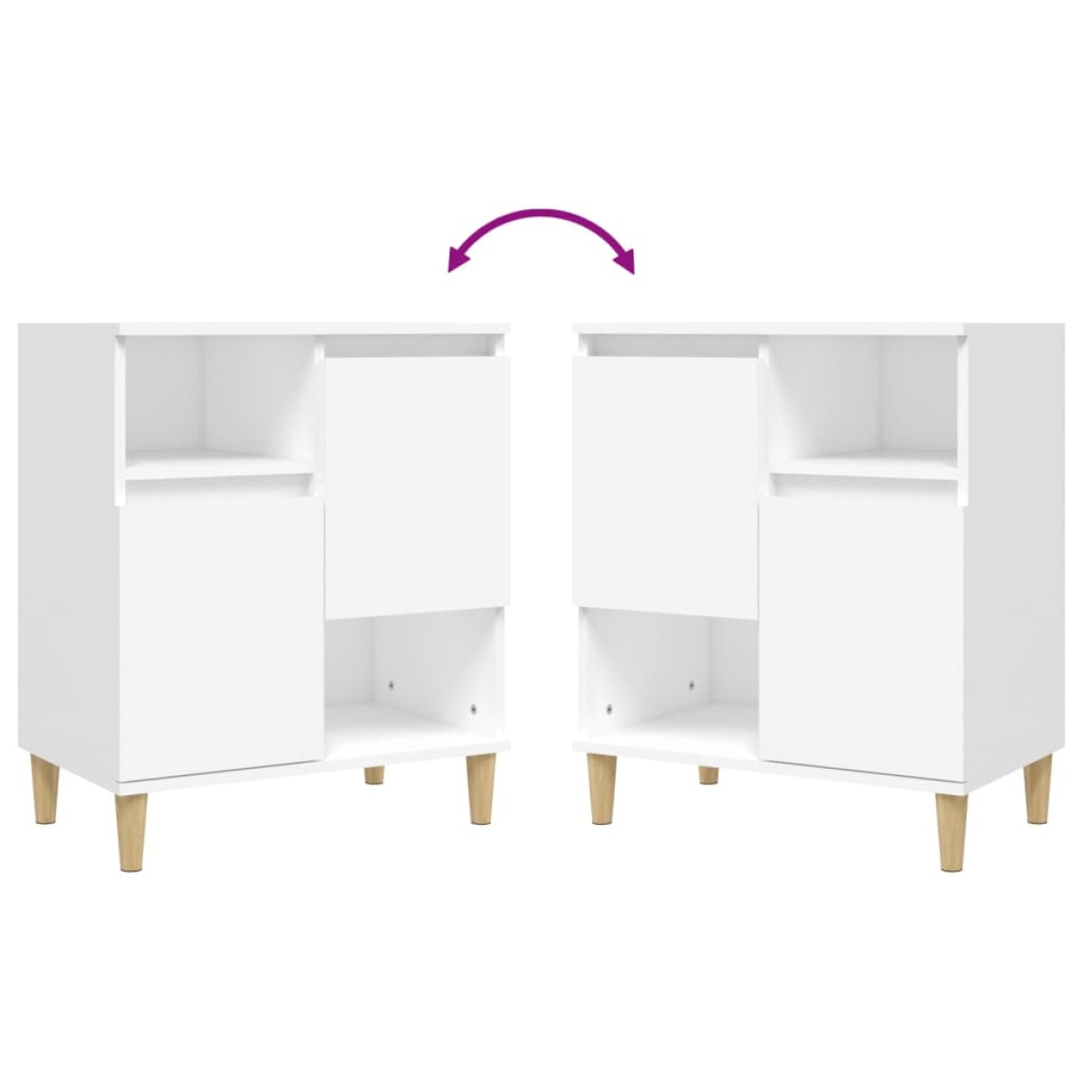 vidaXL Ντουλάπια 3 τεμ. Λευκό 60x35x70 εκ. Επεξεργασμένο Ξύλο