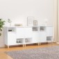 vidaXL Ντουλάπια 3 τεμ. Λευκό 60x35x70 εκ. Επεξεργασμένο Ξύλο