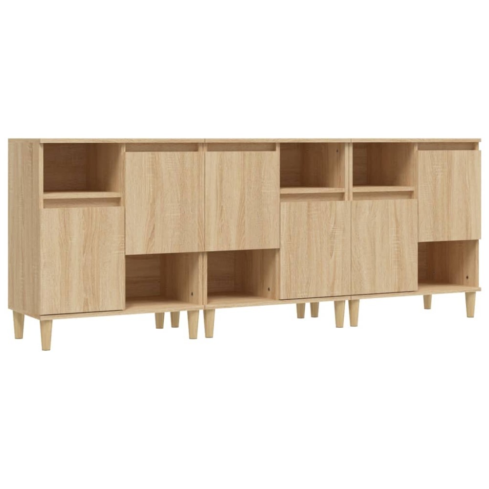 vidaXL Ντουλάπια 3 τεμ. Sonoma Δρυς 60x35x70 εκ. Επεξεργασμένο Ξύλο
