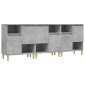 vidaXL Ντουλάπια 3 τεμ. Γκρι Σκυροδέματος 60x35x70 εκ. Επεξεργ. Ξύλο