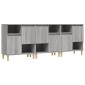vidaXL Ντουλάπι 3 τεμ. Γκρι Sonoma 60x35x70 εκ. από Επεξεργασμένο Ξύλο