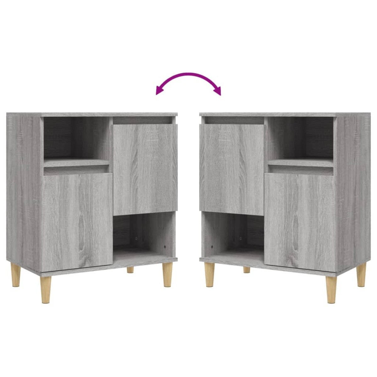 vidaXL Ντουλάπι 3 τεμ. Γκρι Sonoma 60x35x70 εκ. από Επεξεργασμένο Ξύλο