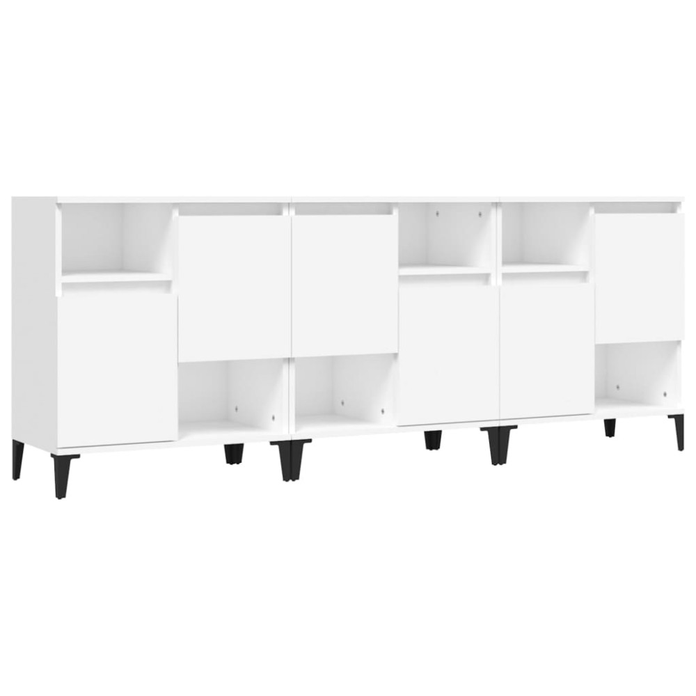 vidaXL Ντουλάπια 3 τεμ. Λευκό 60x35x70 εκ. Επεξεργασμένο Ξύλο